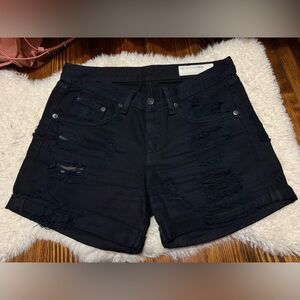 Rag & Bone Black Jean Shorts Distressed Denim